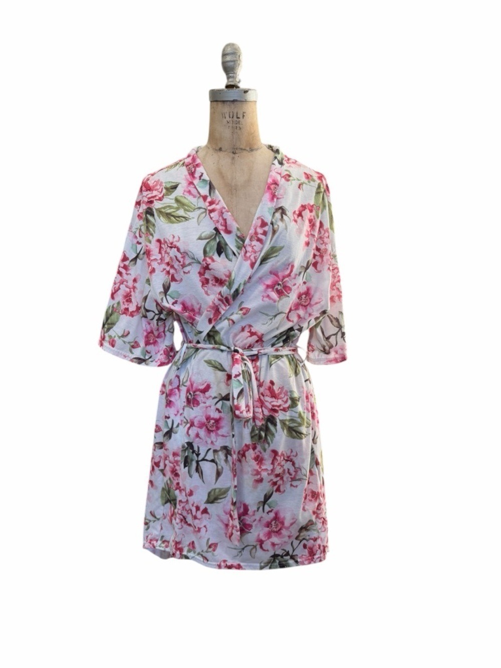 Show Me Your MuMu Brie Garden of Blooms Pink Floral Wrap Robe OS/M Cotton Blend